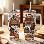 Spooky Jeep Vibe 40OZ Stainless Steel Tumbler With Handle