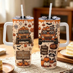 Spooky Jeep Vibe 40OZ Stainless Steel Tumbler With Handle