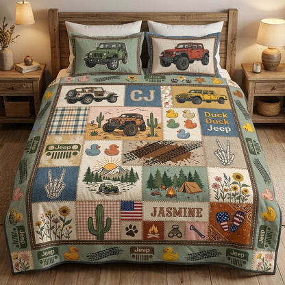 Duck Duck Jeep Personalized Quilted Bedding Set