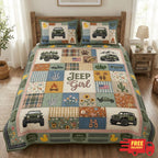 Jeep Girl Quilted Bedding Set