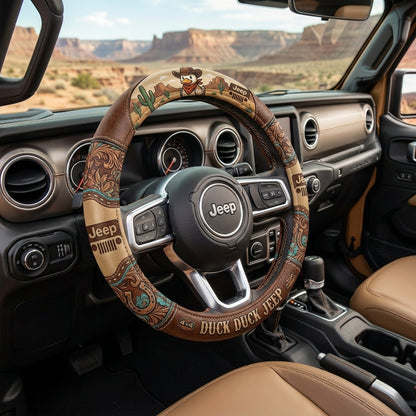 Western Cowboy Duck Duck Jeep Steering Wheel Cover