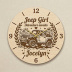 Jeep Girl Personalized Wooden Clock