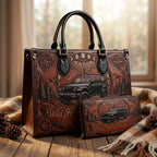 Wild & Free Jeep Personalized Leather Bag + Free Wallet