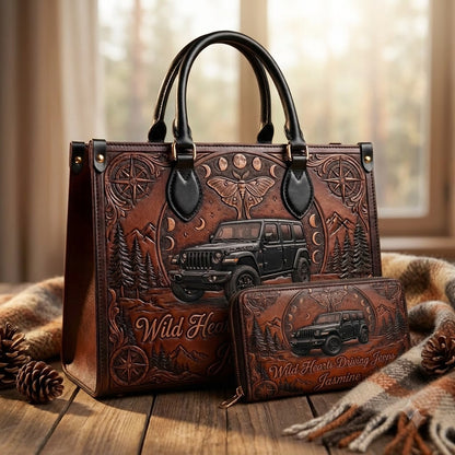 Wild & Free Jeep Personalized Leather Bag + Free Wallet