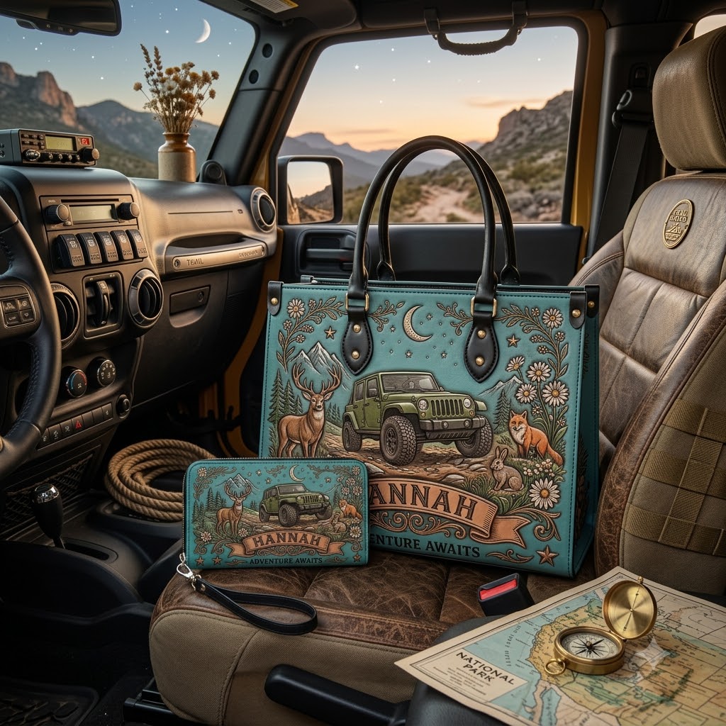 Adventure Awaits Personalized Leather Bag + Free Wallet