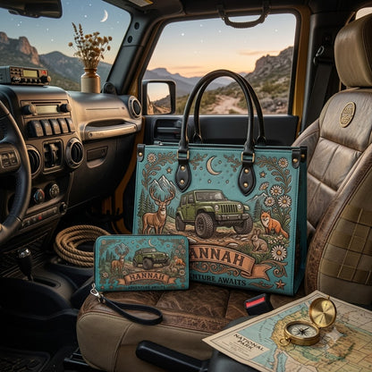 Adventure Awaits Personalized Leather Bag + Free Wallet
