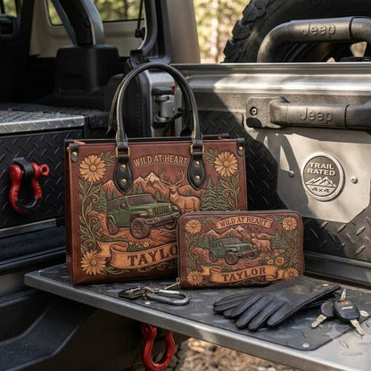 Wild At Heart Personalized Leather Bag + Free Wallet