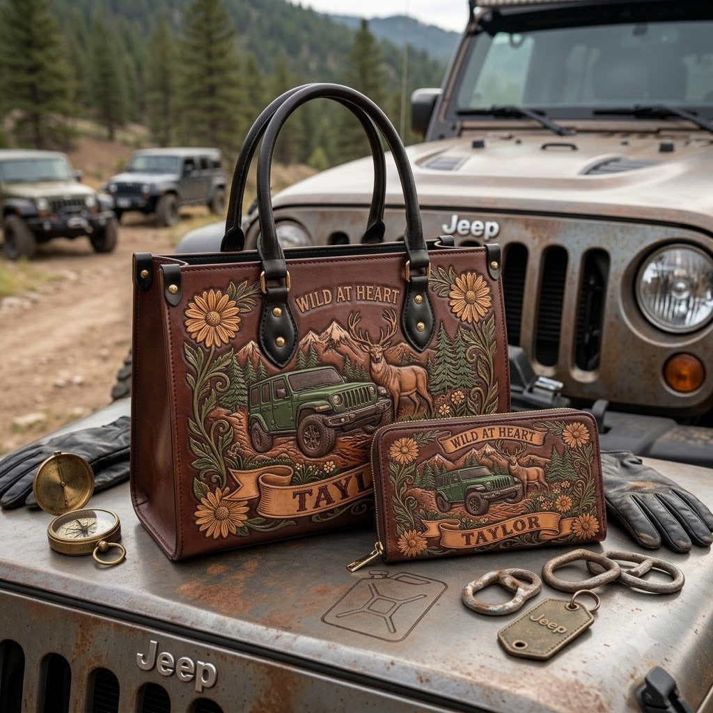Wild At Heart Personalized Leather Bag + Free Wallet