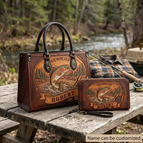 One More Cast Trout Leather Bag + Free Wallet