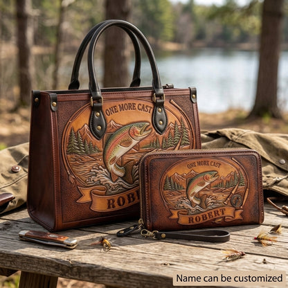 One More Cast Trout Leather Bag + Free Wallet