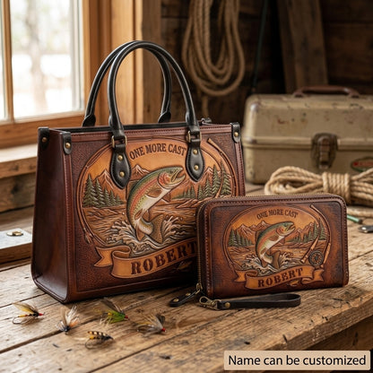 One More Cast Trout Leather Bag + Free Wallet