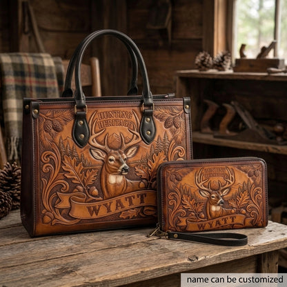 Hunting Heritage Deer Leather Bag + Free Wallet