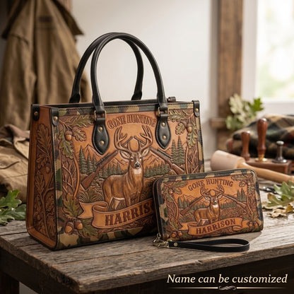 Hunting Heritage Buck Leather Bag + Free Wallet