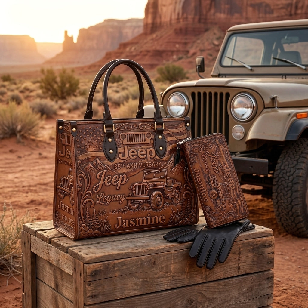 Jeep Legacy Personalized Leather Bag + Free Wallet