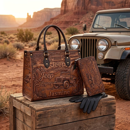 Jeep Legacy Personalized Leather Bag + Free Wallet