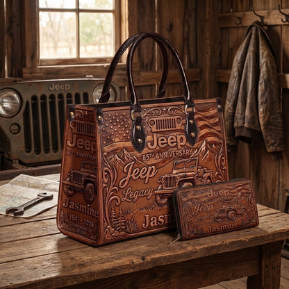 Jeep Legacy Personalized Leather Bag + Free Wallet