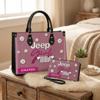 Jeep Girl Daisy Personalized Leather Bag + Free Wallet