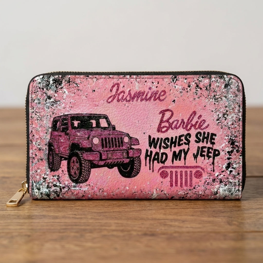 Barbie Wish She Had My Jeep Personalized Leather Bag + Free Wallet
