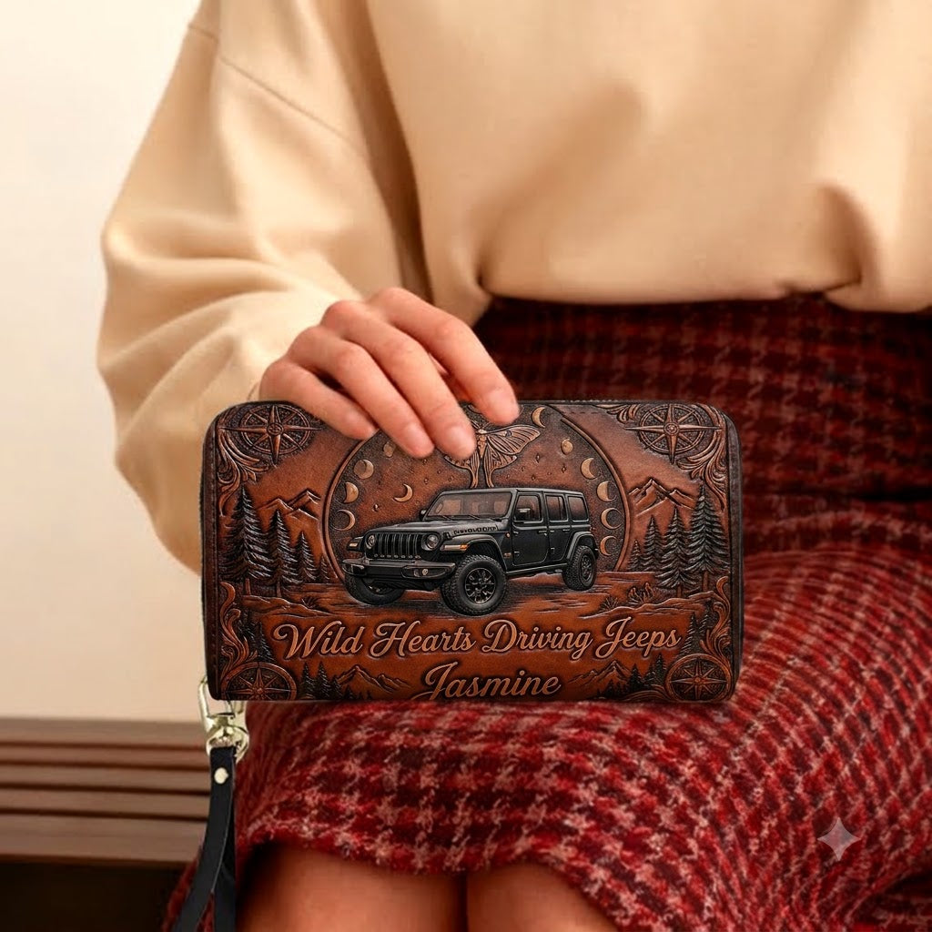 Wild & Free Jeep Personalized Leather Bag + Free Wallet