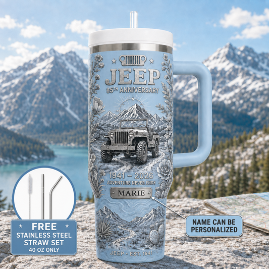 Personalized  Jeep 85th Anniversary Tumbler 40oz, 30oz, 20oz V2