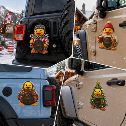 Jeep 85th anniversary Christmas duck vinyl magnet V4