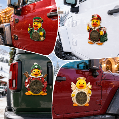 Jeep 85th anniversary Christmas duck vinyl magnet V5