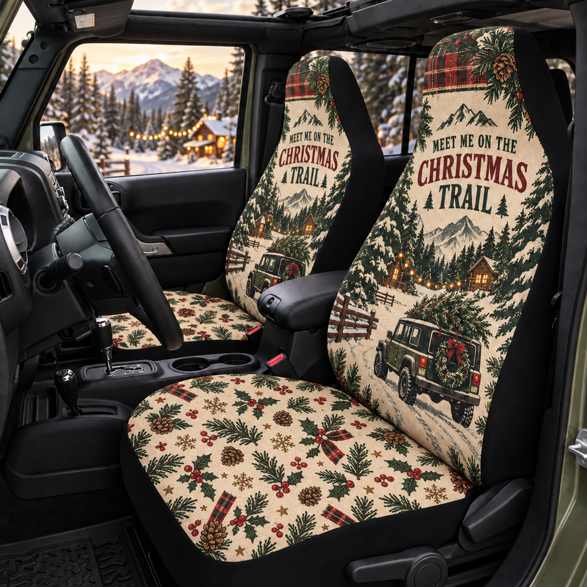 Christmas Tree Trail Car Seat Cover