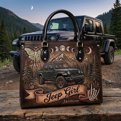 Jeep Girl By Night Personalized Leather Bag + Free Wallet