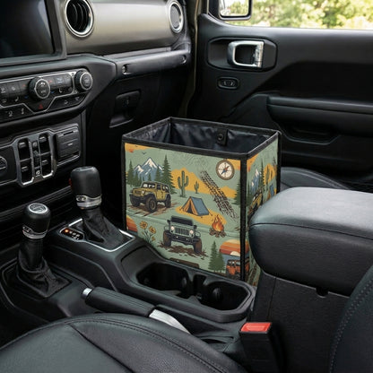 Jeep Off Road Pattern Car Trash Can