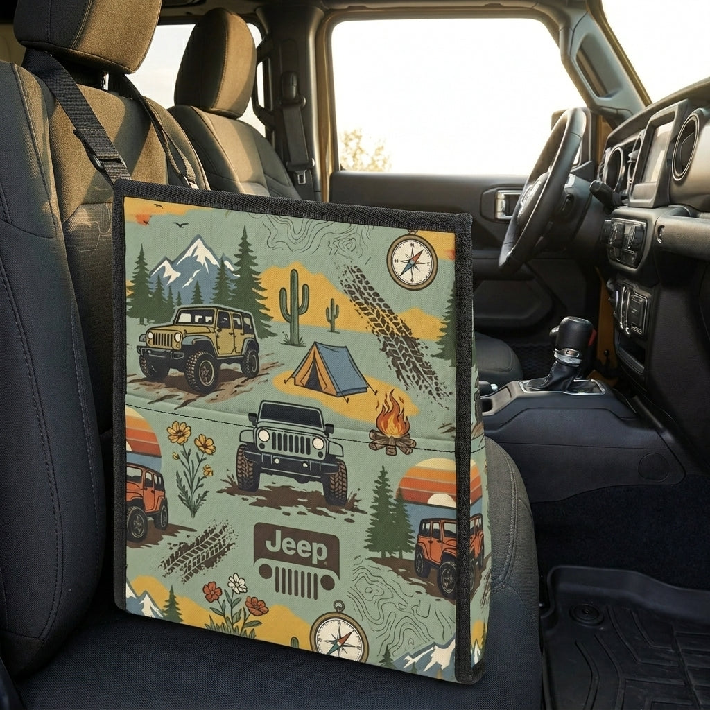 Jeep Off Road Pattern Car Trash Can