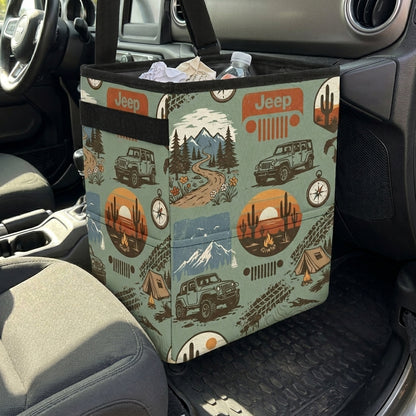 Jeep Adventure Pattern Car Trash Can