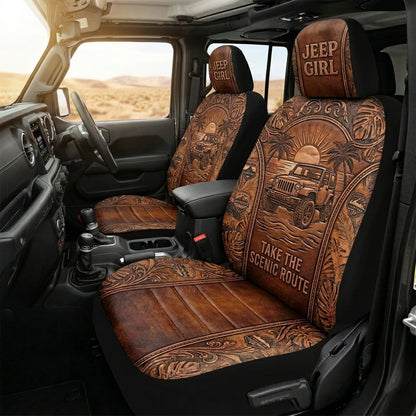 Take The Scenic Route Car Seat Cover