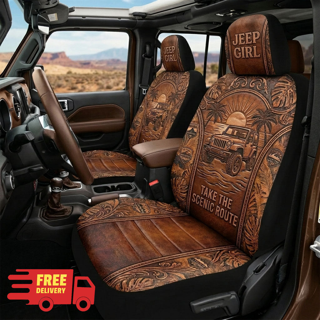 Take The Scenic Route Car Seat Cover