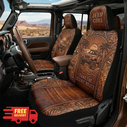 Take The Scenic Route Car Seat Cover