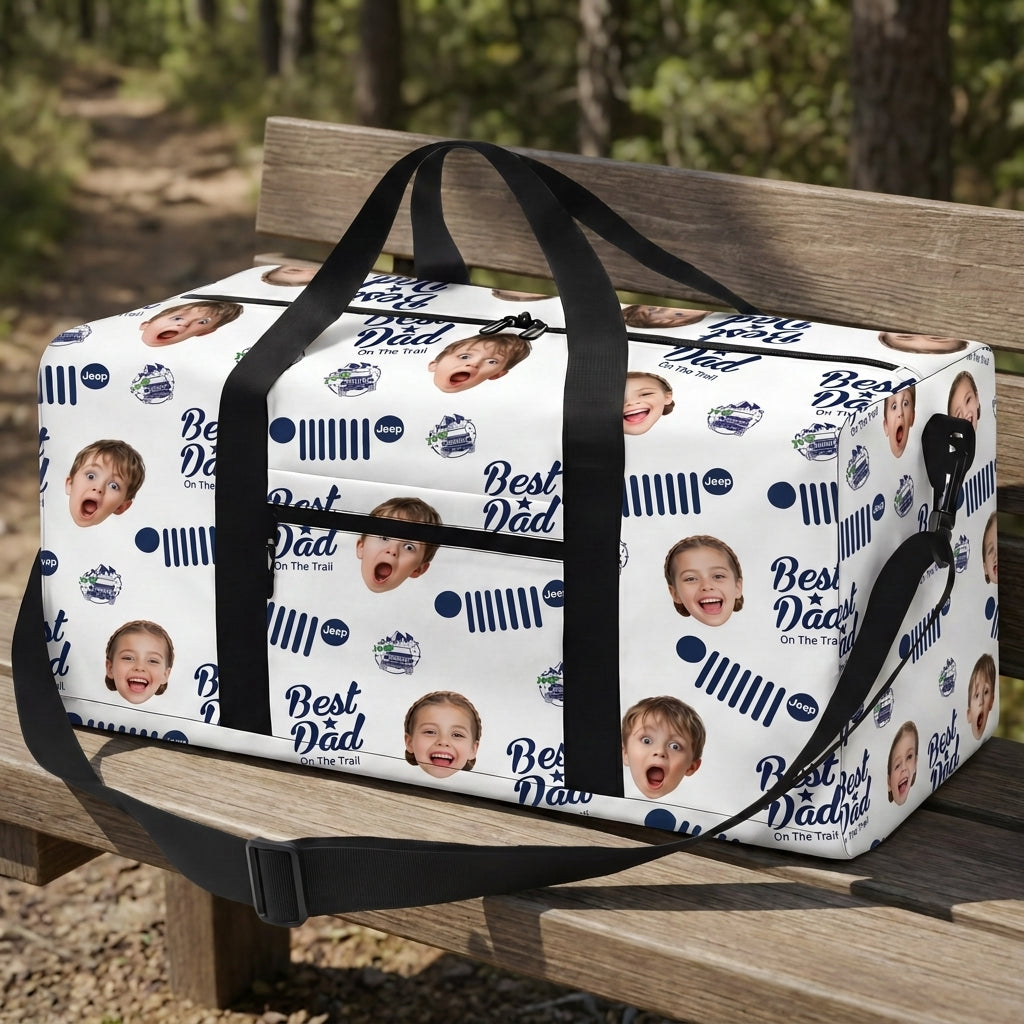 Jeep Dad Photo Personalized Duffle Bag