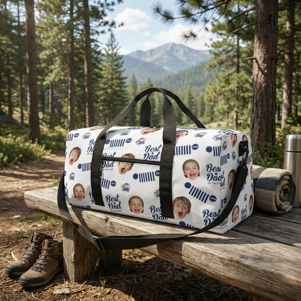 Jeep Dad Photo Personalized Duffle Bag