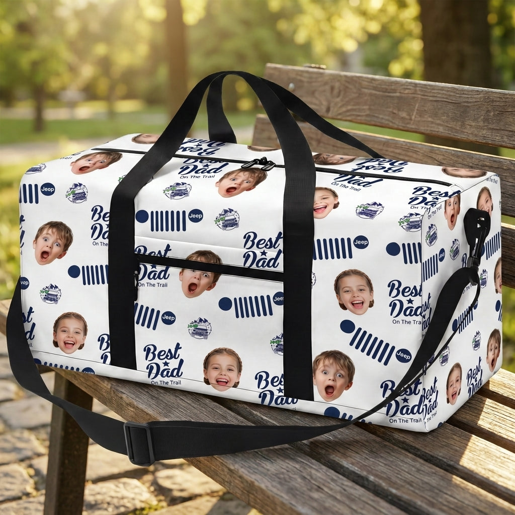 Jeep Dad Photo Personalized Duffle Bag