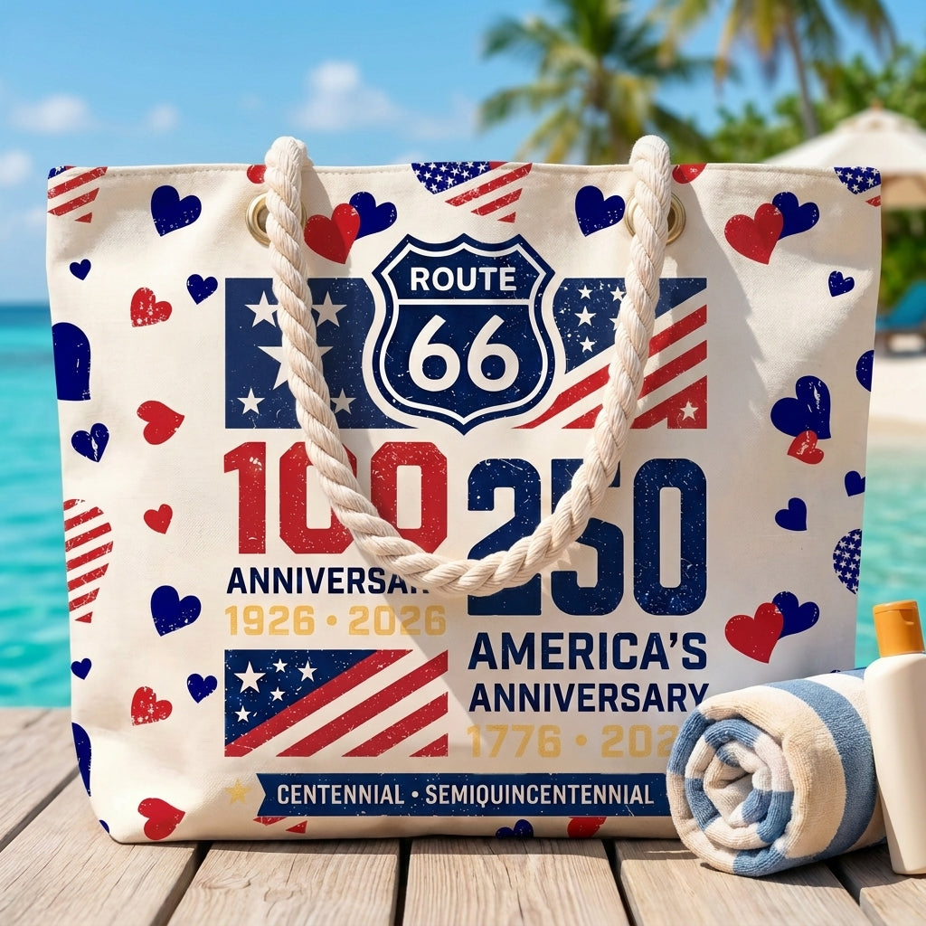 [Free delivery] Route 66 100 Years Anniversary Beach Bag