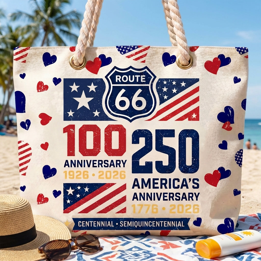 [Free delivery] Route 66 100 Years Anniversary Beach Bag