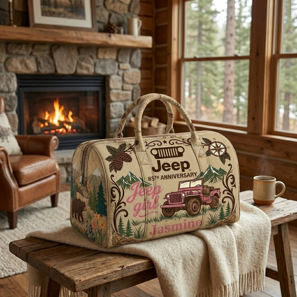 85th Anniversary Jeep Personalized Quilted Pillow Bag