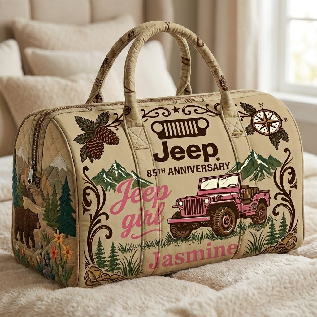 85th Anniversary Jeep Personalized Quilted Pillow Bag