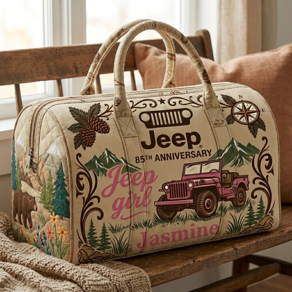 85th Anniversary Jeep Personalized Quilted Pillow Bag