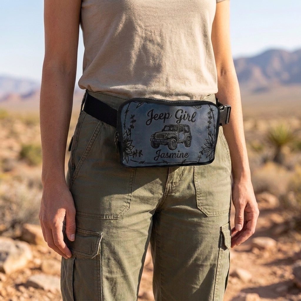 Jeep Girl Wild Flower Personalized Crossbody Belt Bag