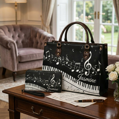 Piano Tiles Personalized Leather Bag + Free Wallet