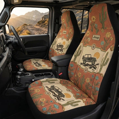 Desert Cactus Bloom Car Seat Cover