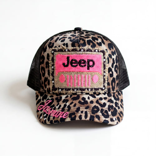 Leopard Jeep Personalized Cap