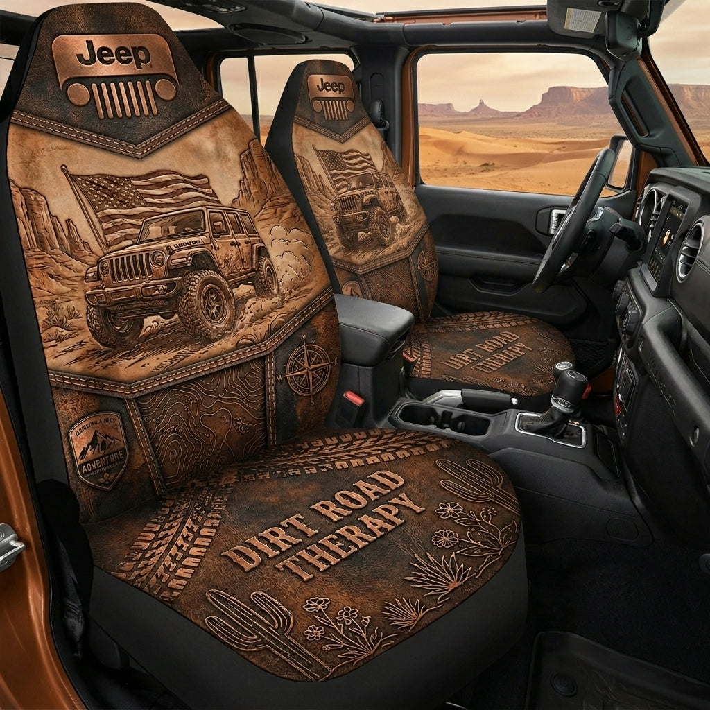 Dirt Road Therapy Car Seat Cover
