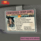 Certified Jeep Girl Personalized Acrylic Car Visor Clip