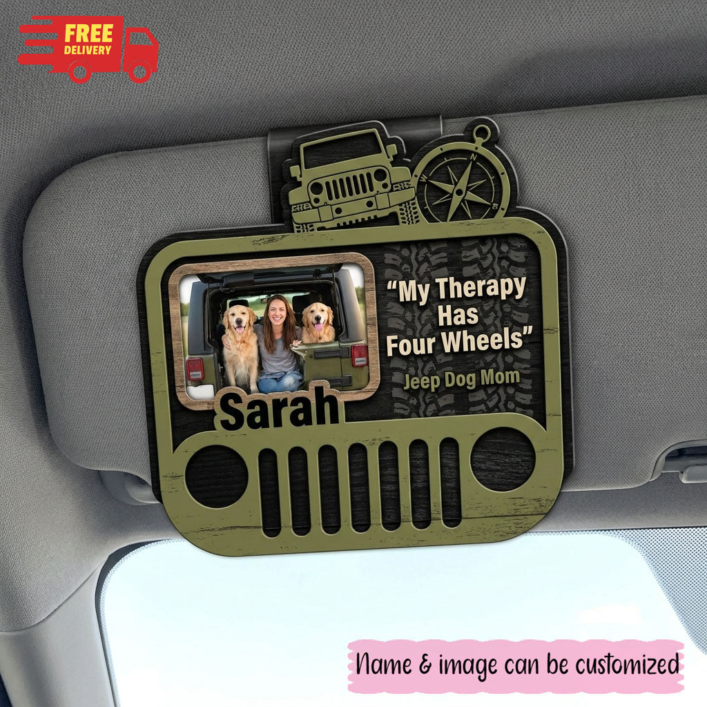 Jeep Dog Mom Personalized Acrylic Car Visor Clip