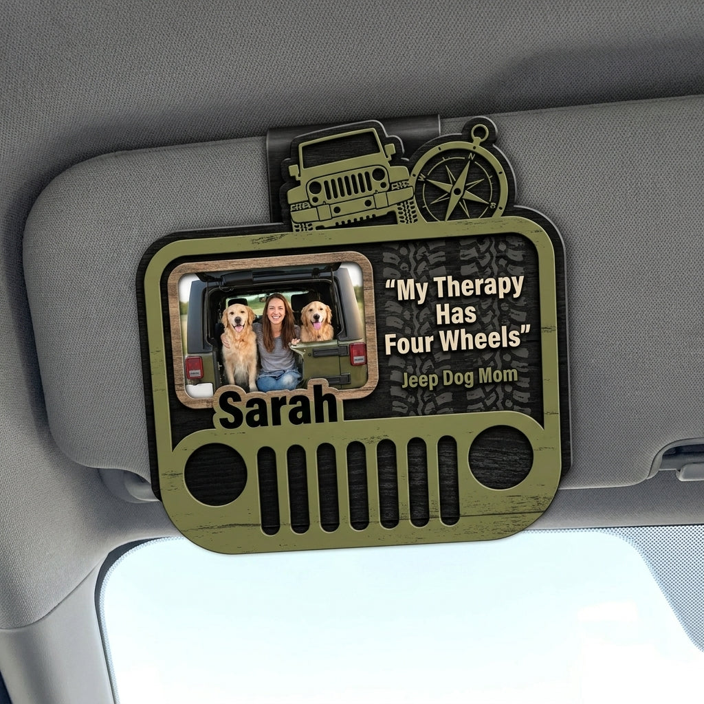Jeep Dog Mom Personalized Acrylic Car Visor Clip
